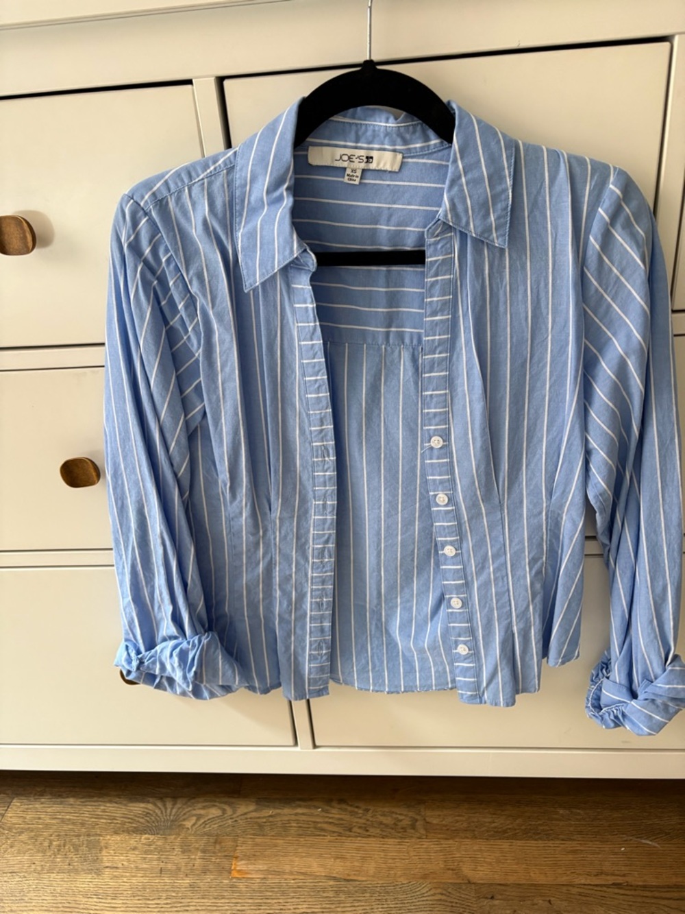 Joe's Jeans Light Blue and White Striped Button-Down Shirt